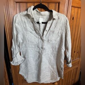 Chico’s linen Beige Button Down Shirt